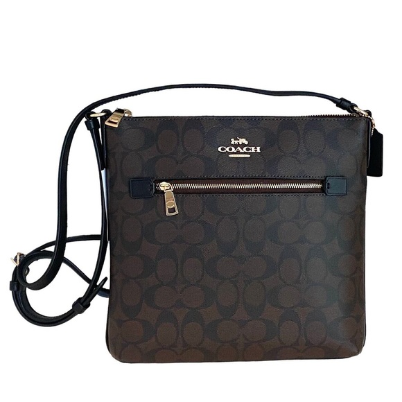 Coach Handbags - Coach Dark Brown Signature Crossbody Bag